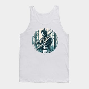 samuray kimono katana bamboo Tank Top